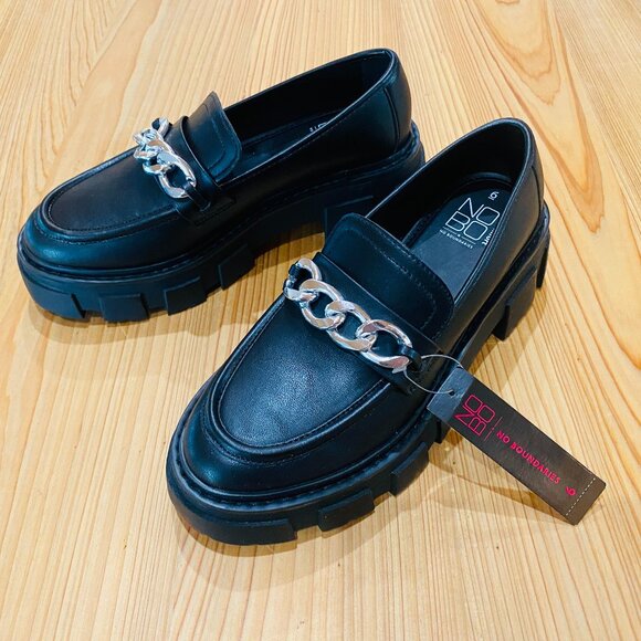 Womens Size 6 Black Platform Lug Loafer - Picture 1 of 8
